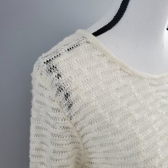 Peck & Peck Cream Lightweight Lace Sweater Size L - Picture 5 of 8